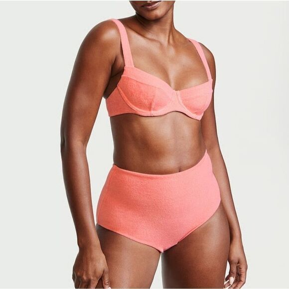 New VS Pink High-waisted Swim Bottoms Size Medium - Picture 1 of 7